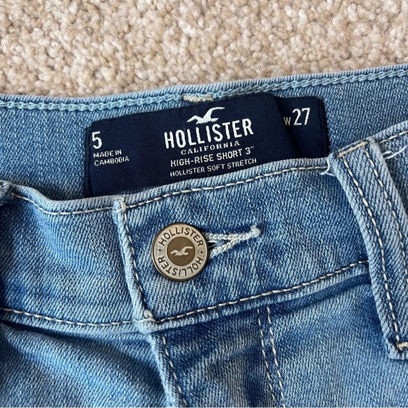 Hollister High Rise Short 3" Soft Stretch Distressed Jean Shorts Size 27 - Picture 2 of 9